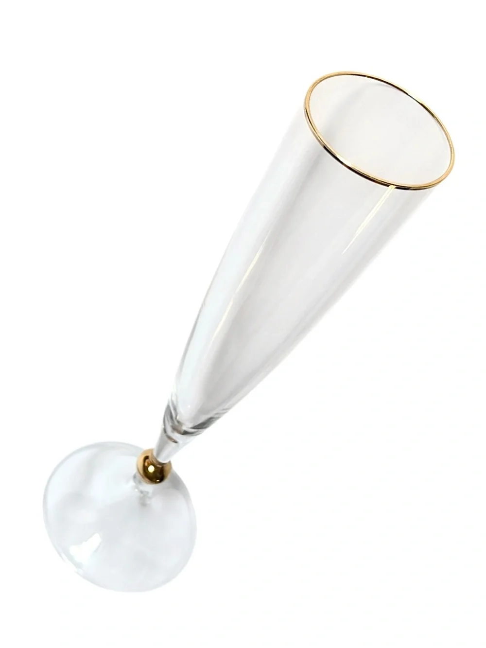 Vintage Miller Rogaska Remembrance Gold Rimmed Crystal Champagne Flutes Set of 2